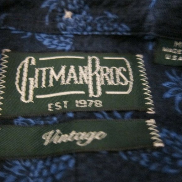 NWT Gitman Vintage Mens Medium Seersucker Pineapple Button Down Shirt Swingers - Picture 2 of 5